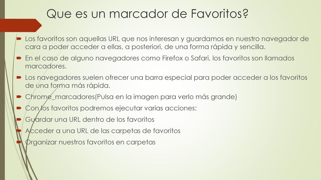 Que es un marcador de Favoritos