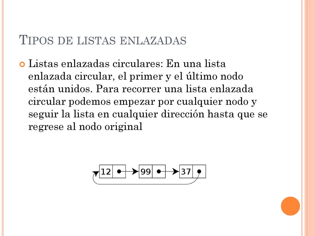 Tipos de listas enlazadas