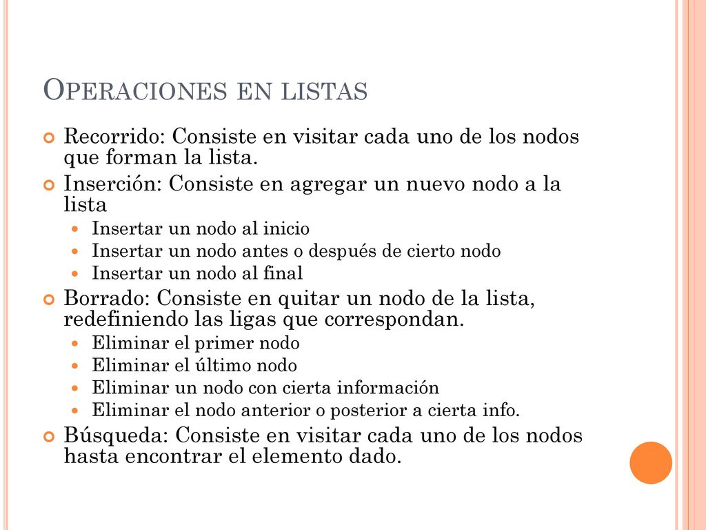 Listas enlazadas particulares - ppt descargar