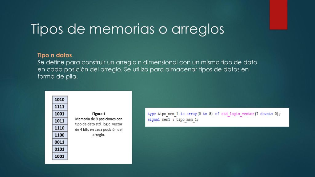 Tipos de memorias o arreglos