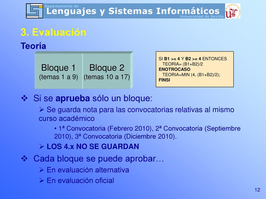 3. Evaluación Teoría Bloque 1 (temas 1 a 9) TEORÍA
