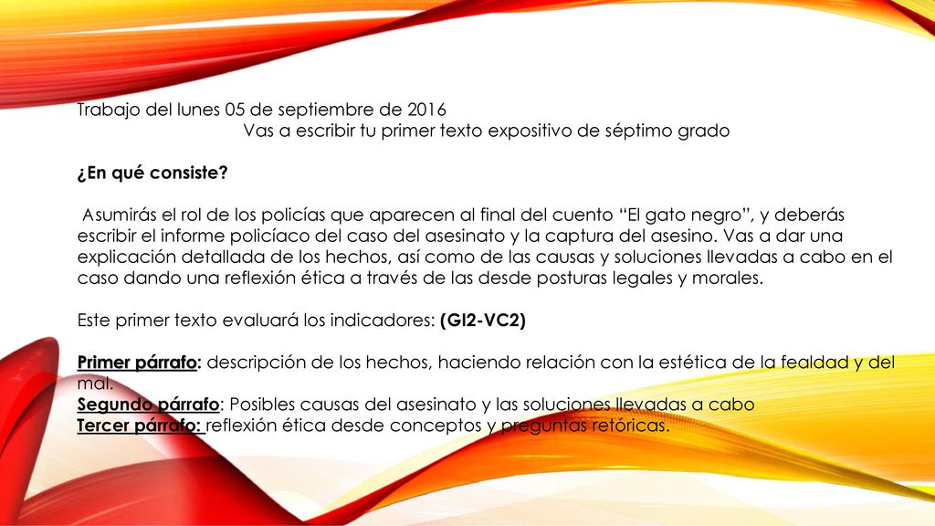 Vas a escribir tu primer texto expositivo de séptimo grado