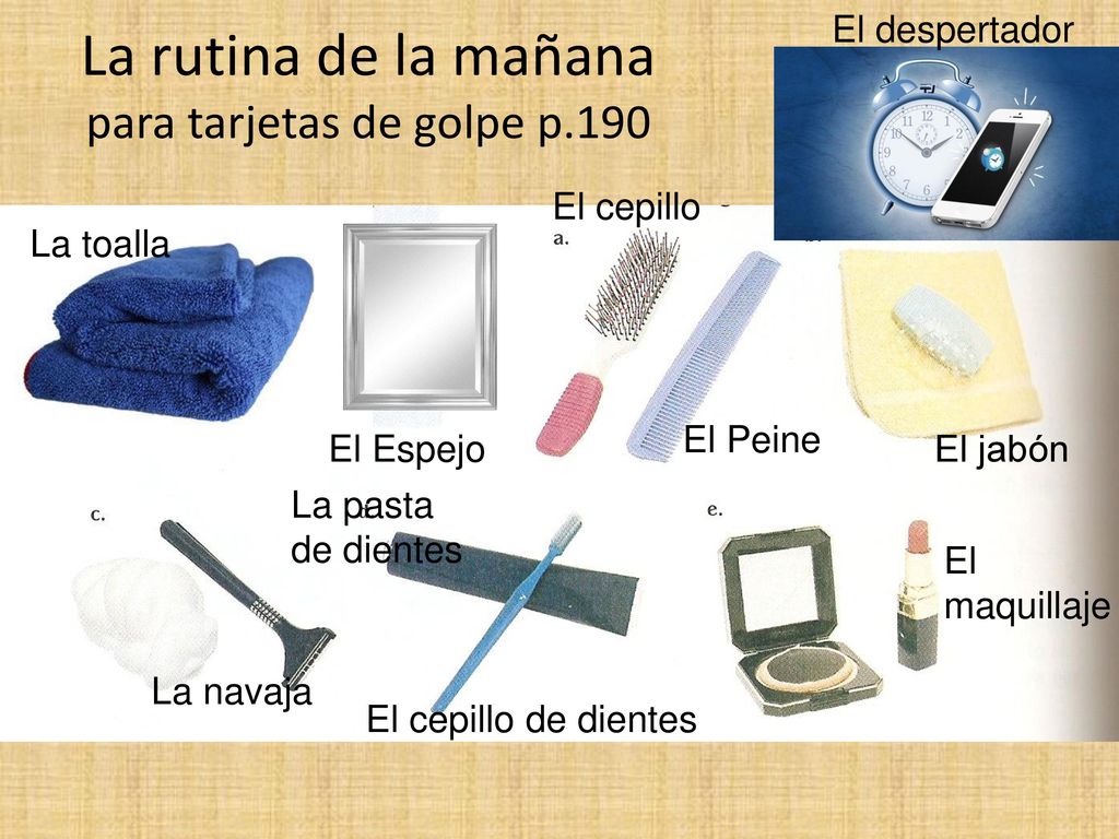 La rutina de la mañana para tarjetas de golpe p.190