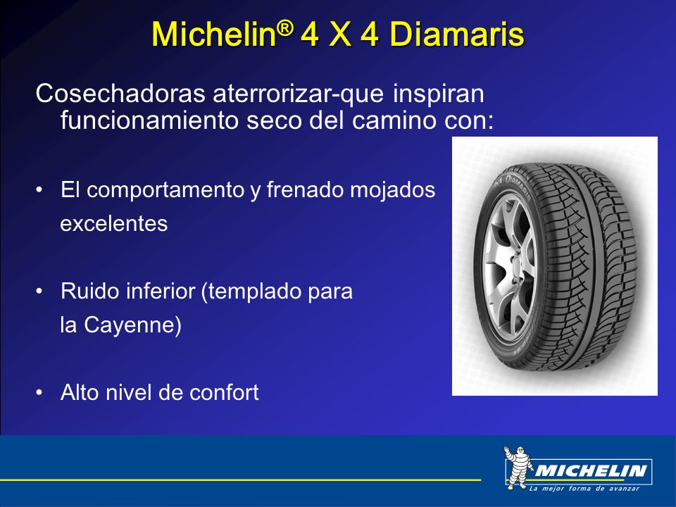 Michelin® 4 X 4 Diamaris Cosechadoras aterrorizar-que inspiran funcionamiento seco del camino con: El comportamento y frenado mojados.