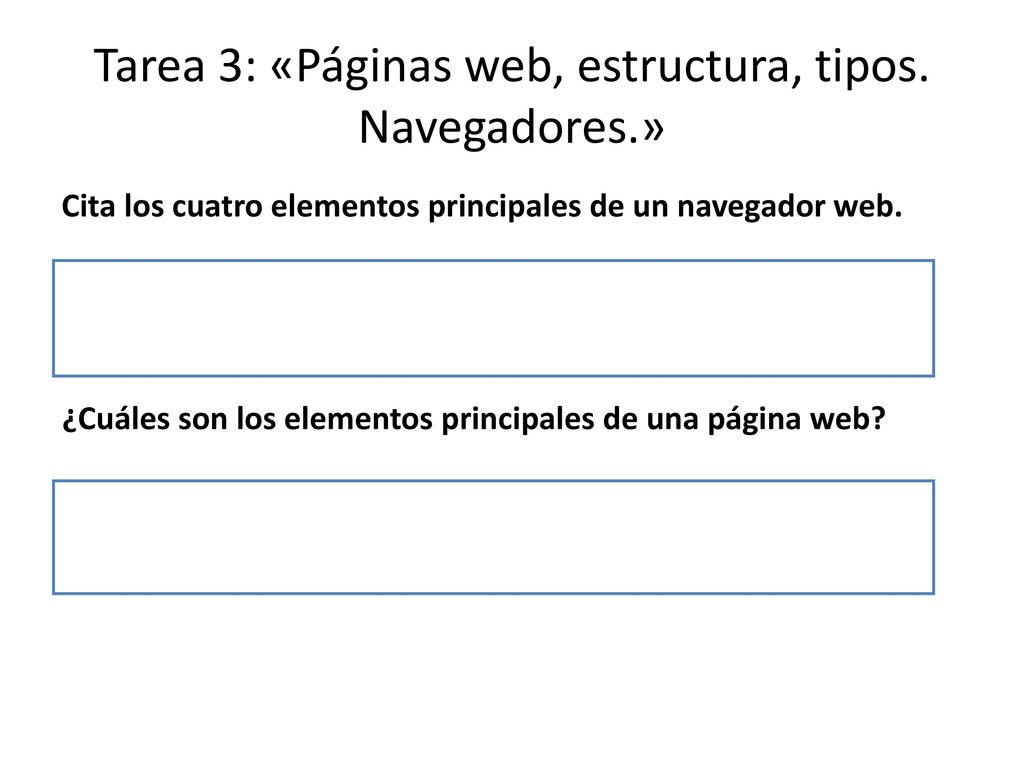 Tarea 3: «Páginas web, estructura, tipos. Navegadores.»
