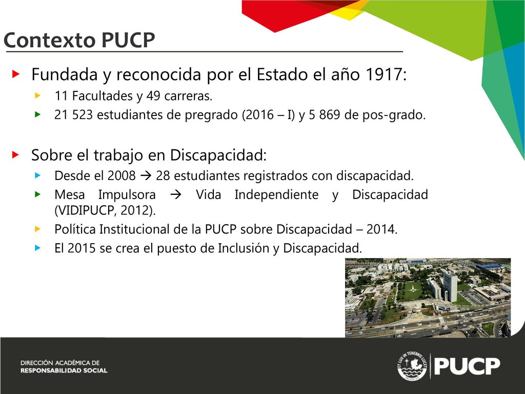Contexto PUCP Fundada y reconocida por el Estado el año 1917: