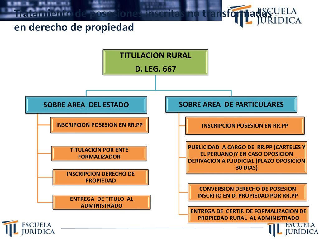 Tratamiento de posesiones inscritas no transformadas en derecho de propiedad