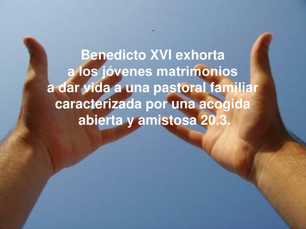 a los jóvenes matrimonios a dar vida a una pastoral familiar