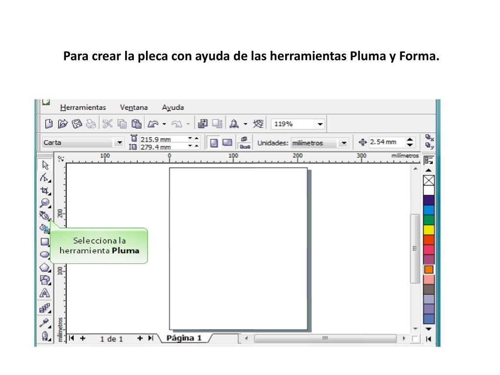 Para crear la pleca con ayuda de las herramientas Pluma y Forma.