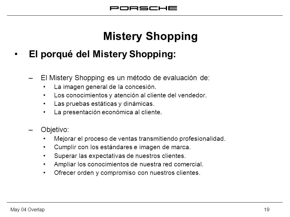 Mistery Shopping El porqué del Mistery Shopping: