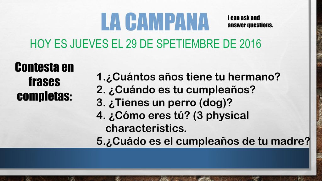 La Campana Hoy es jueves el 29 de spetiembre de 2016