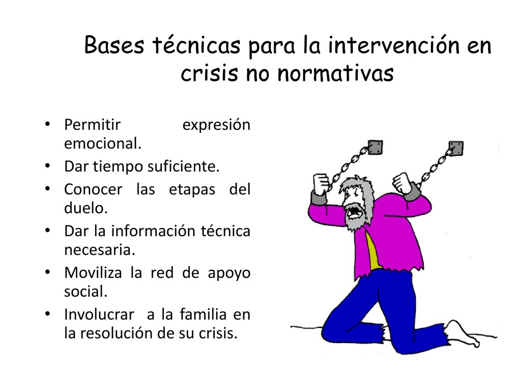 Bases técnicas para la intervención en crisis no normativas