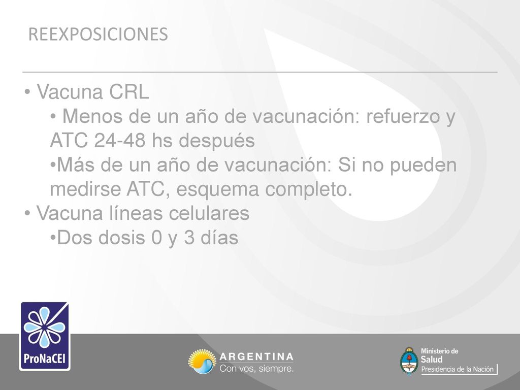 REEXPOSICIONES Vacuna CRL. Menos de un año de vacunación: refuerzo y ATC hs después.