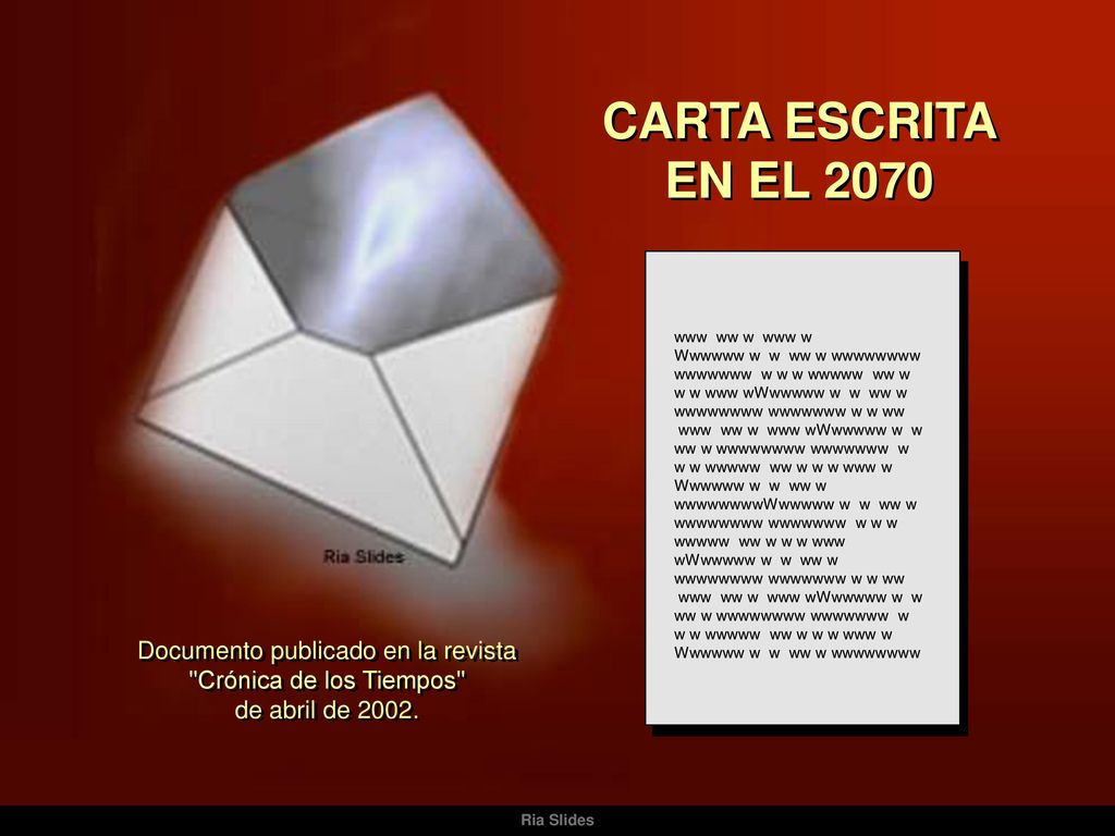 CARTA ESCRITA EN EL 2070 www ww w www w.