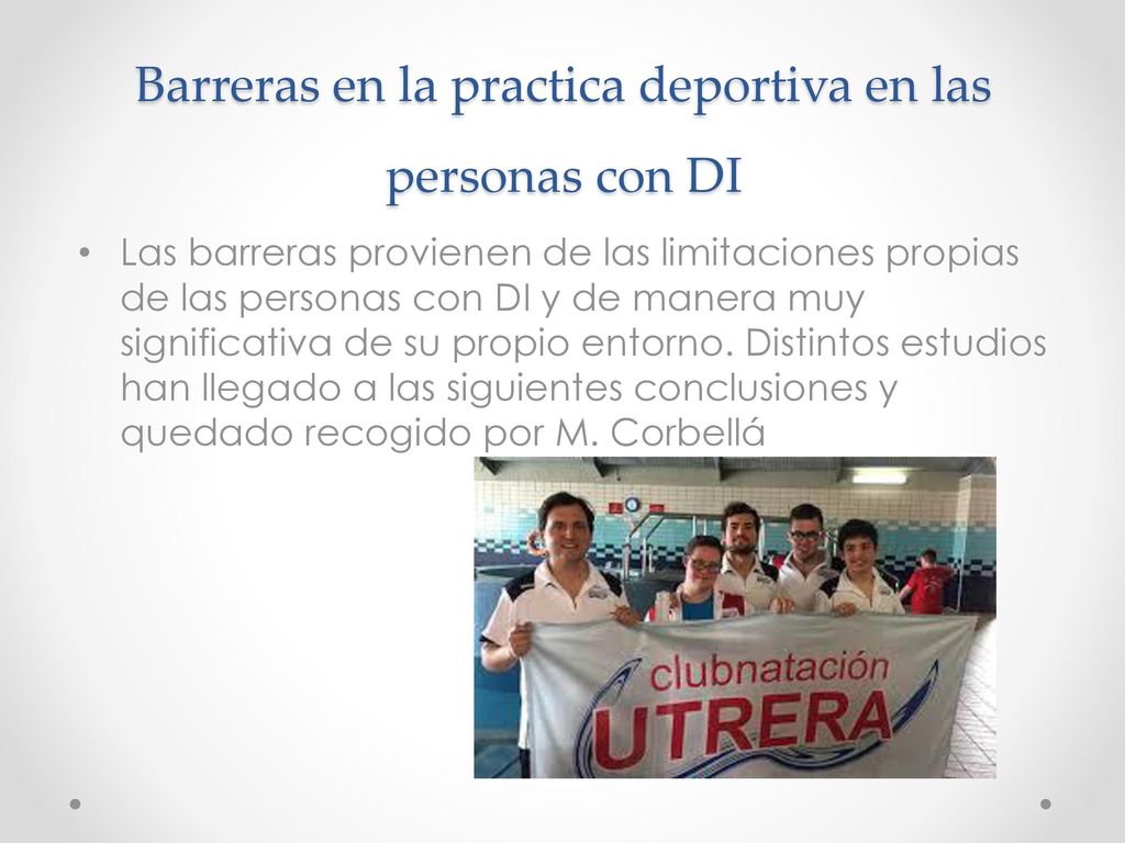 Barreras en la practica deportiva en las personas con DI
