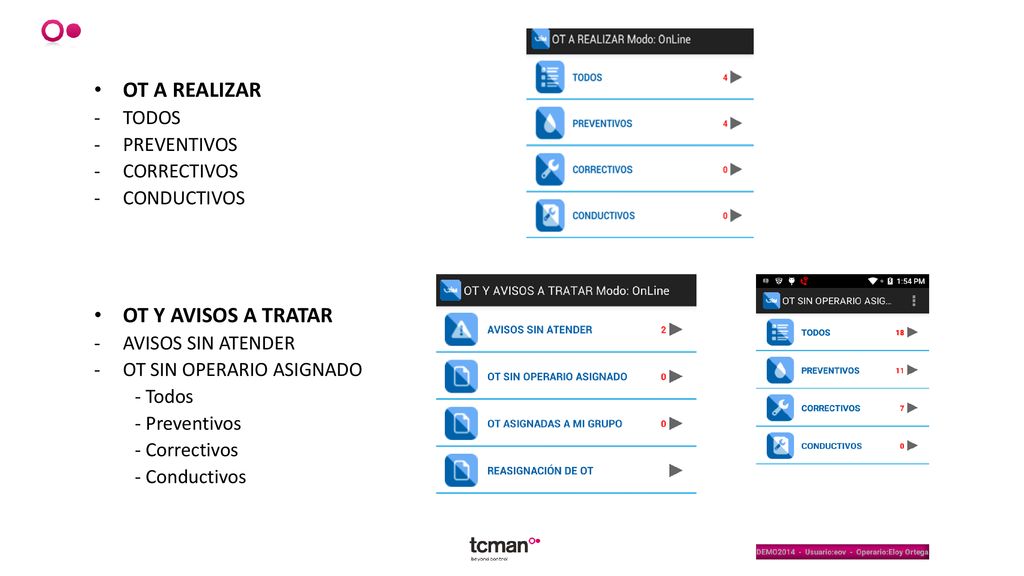 OT A REALIZAR OT Y AVISOS A TRATAR TODOS PREVENTIVOS CORRECTIVOS