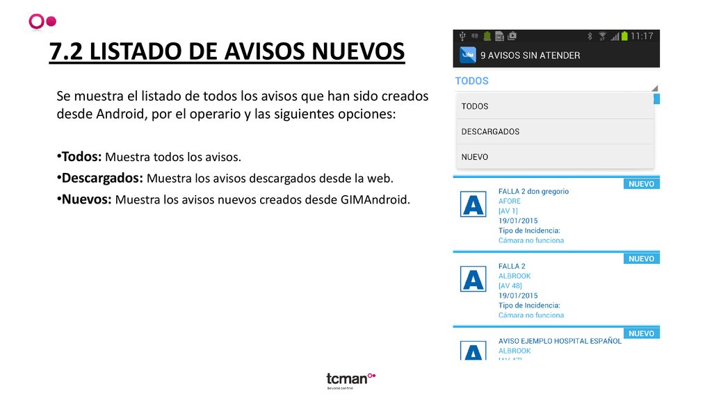 7.2 LISTADO DE AVISOS NUEVOS