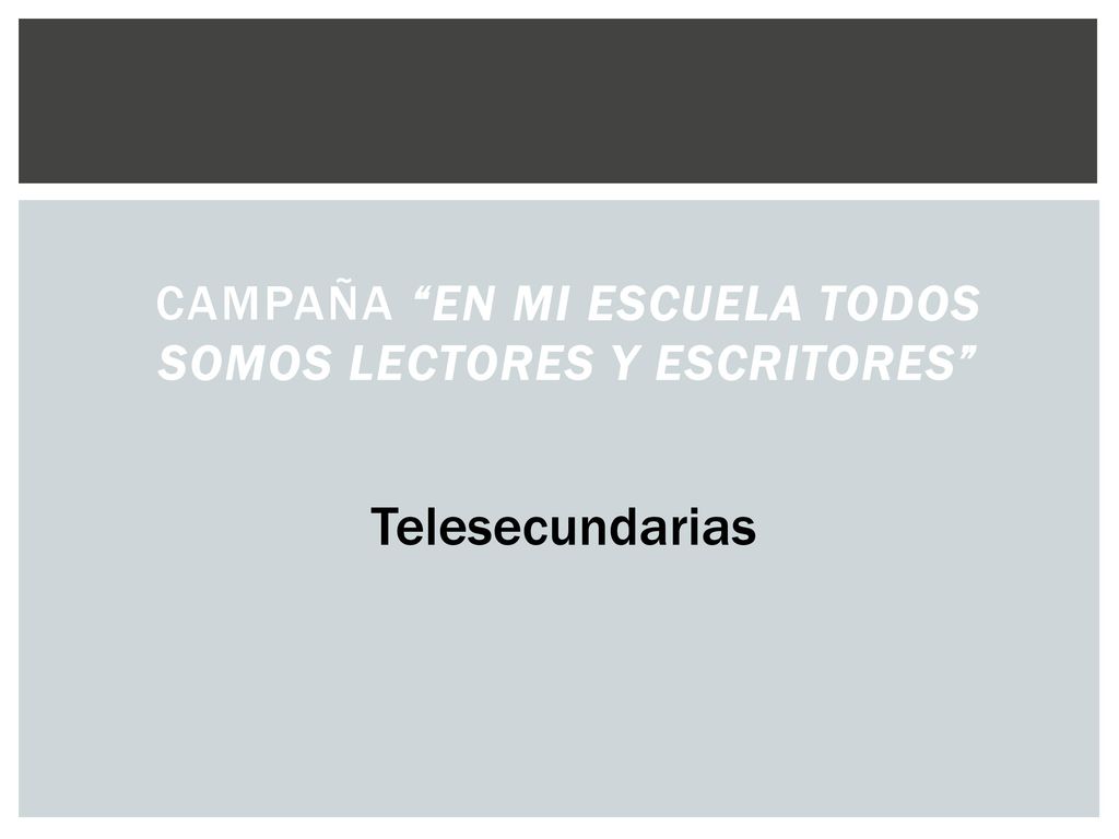 Campaña En mi Escuela todos somos lectores y escritores