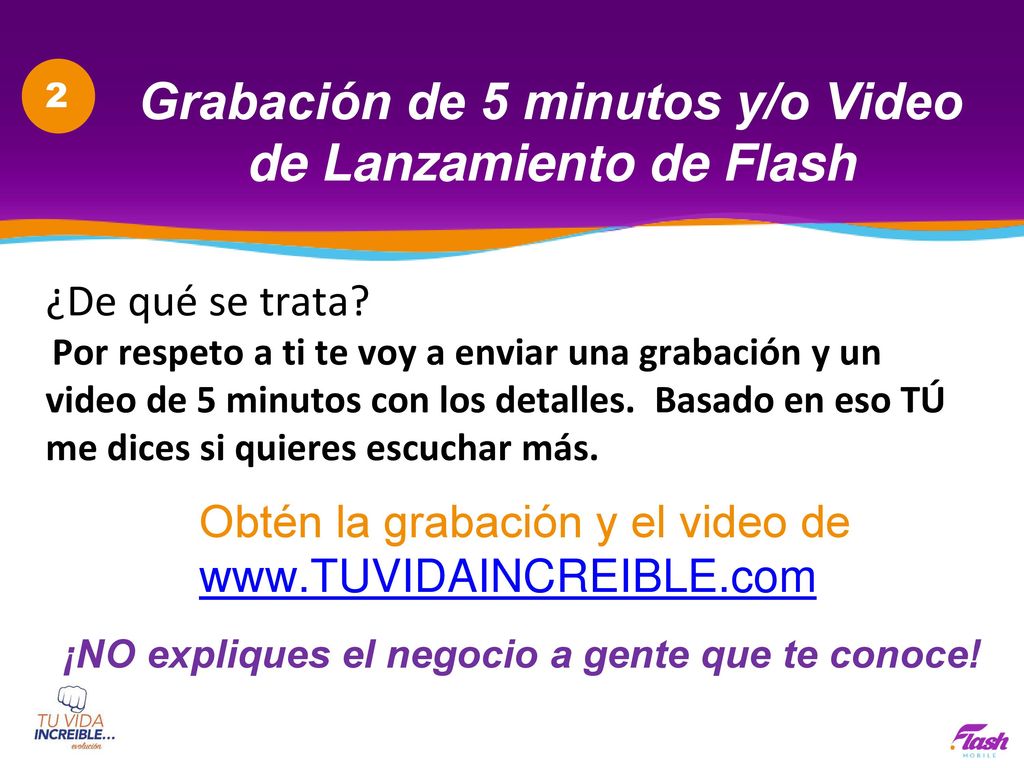 Grabación de 5 minutos y/o Video de Lanzamiento de Flash