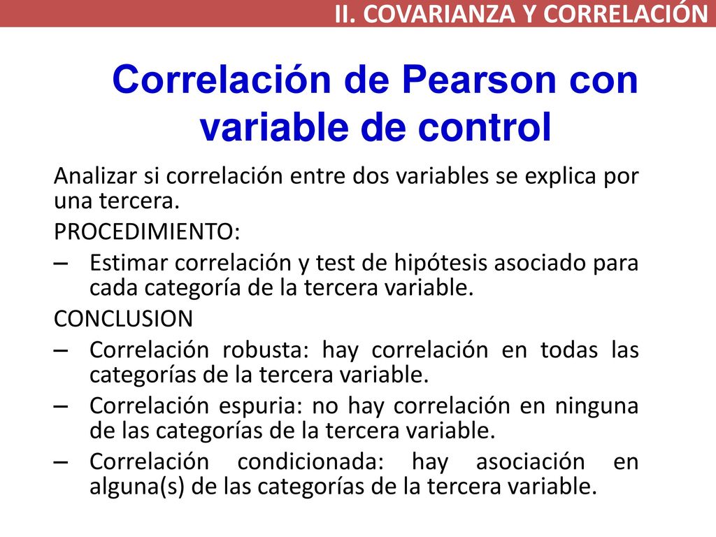 Correlación de Pearson con variable de control