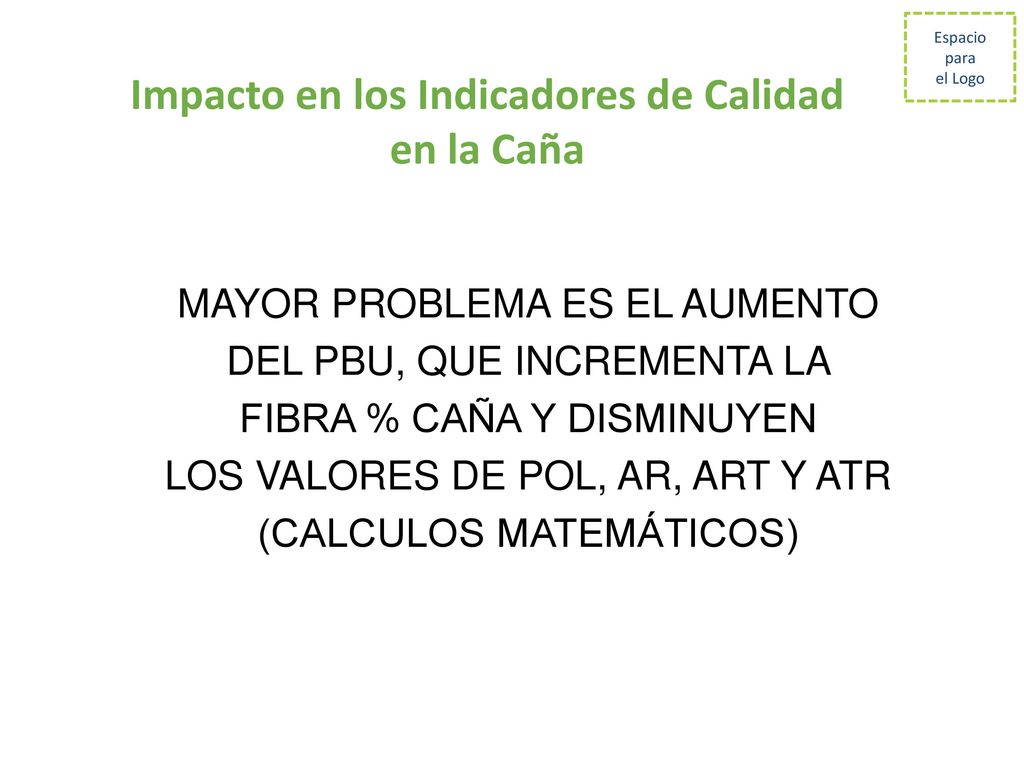 Impacto en los Indicadores de Calidad en la Caña