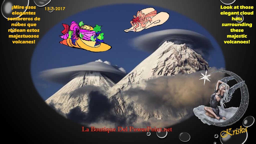 Look at those elegant cloud hats surrounding these majestic volcanoes!