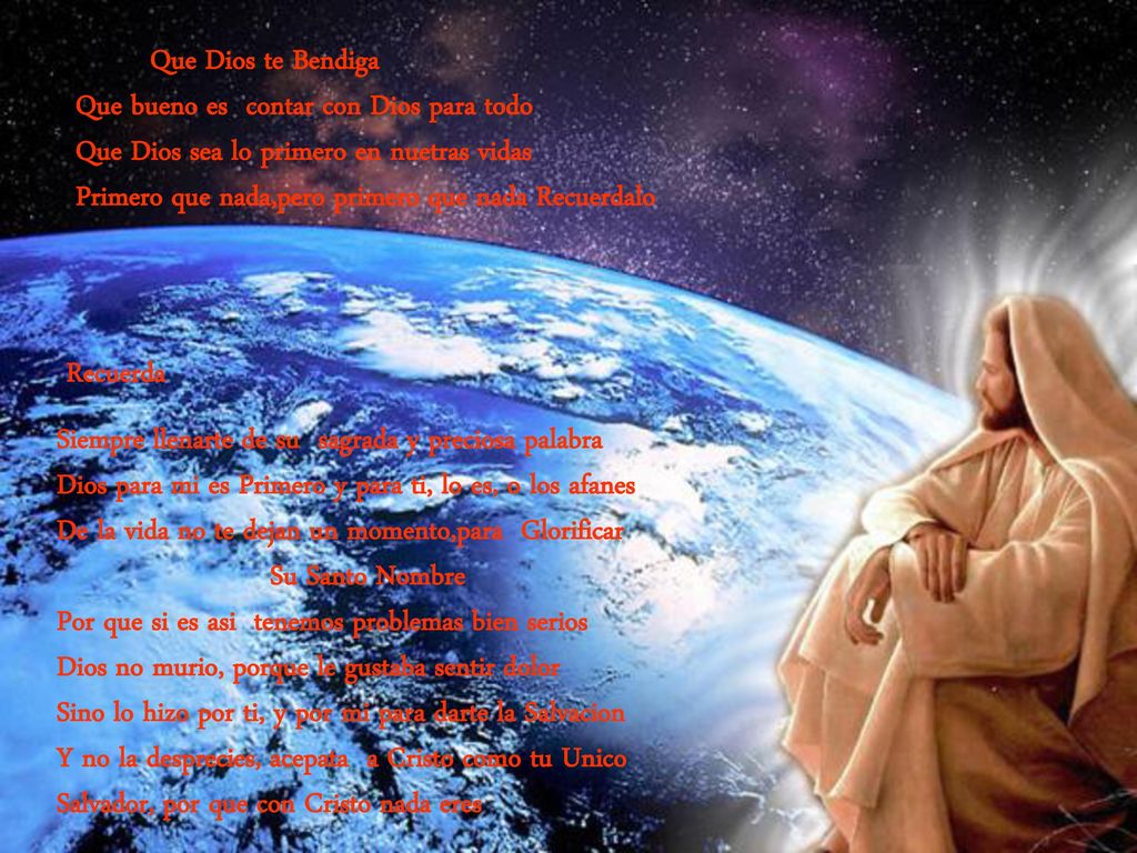 Que Dios te Bendiga Que bueno es contar con Dios para todo. Que Dios sea lo primero en nuetras vidas.