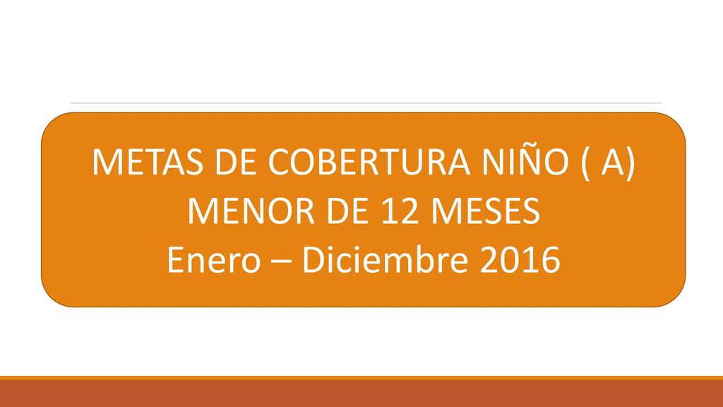 METAS DE COBERTURA NIÑO ( A) MENOR DE 12 MESES