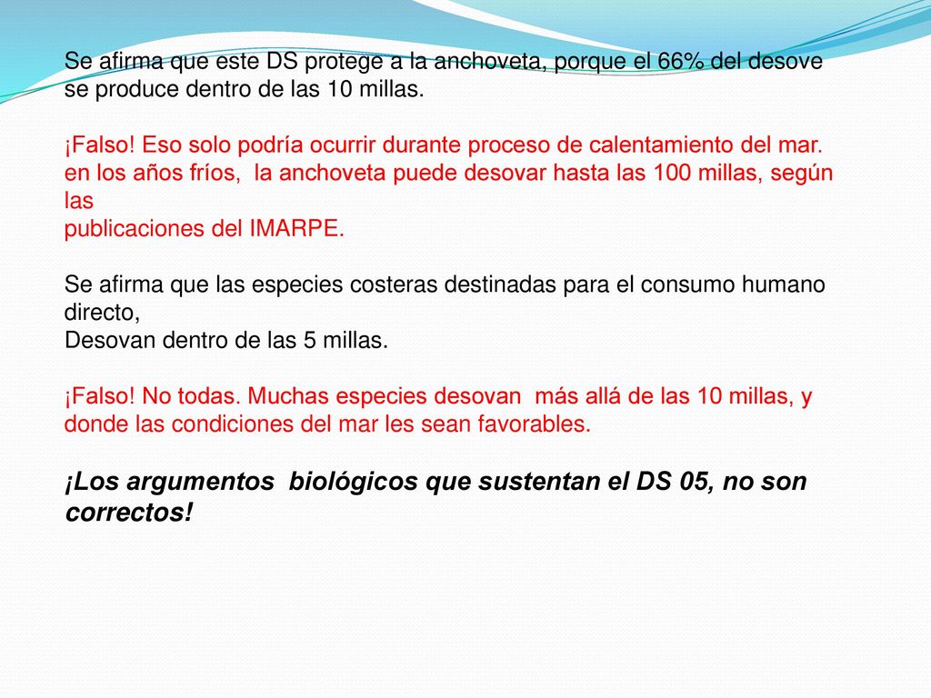 ¡Los argumentos biológicos que sustentan el DS 05, no son correctos!