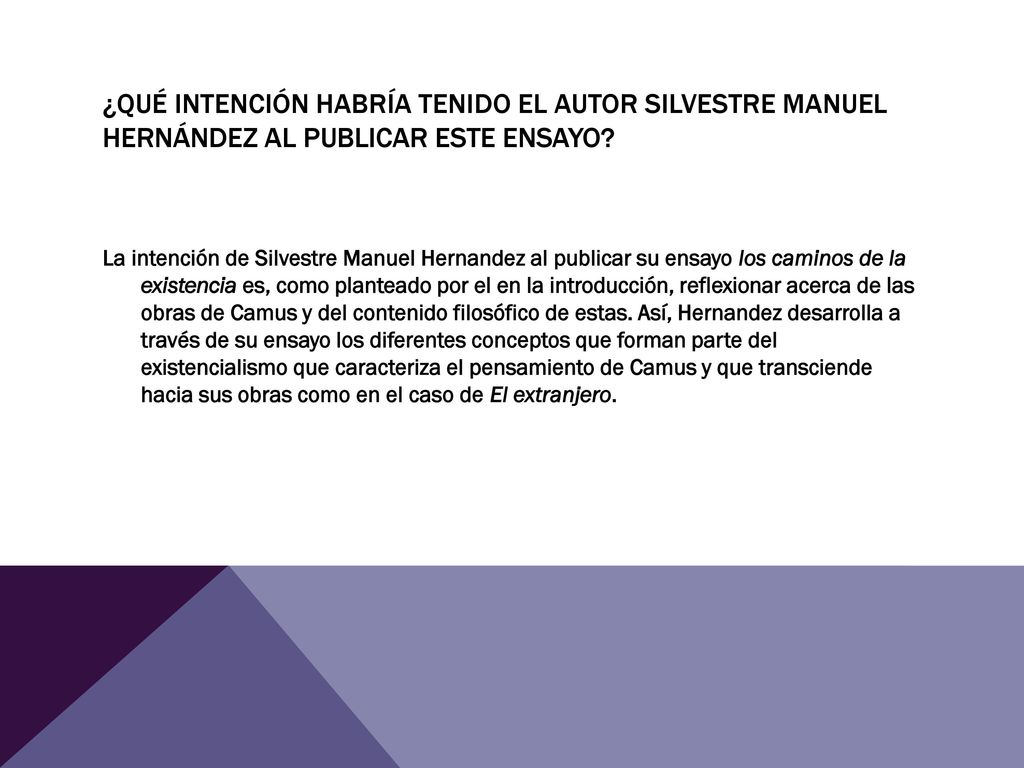 ¿Qué intención habría tenido el autor Silvestre Manuel Hernández al publicar este ensayo