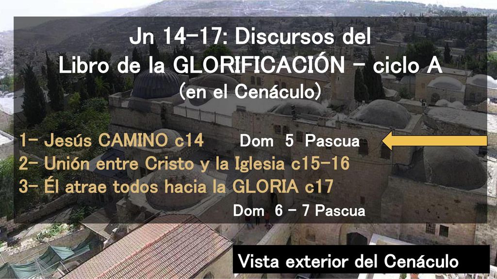 Jn 14-17: Discursos del Libro de la GLORIFICACIÓN - ciclo A (en el Cenáculo)