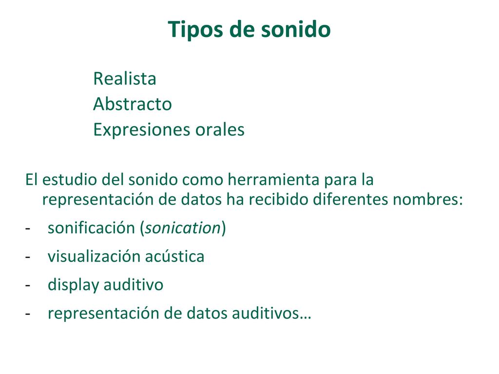 Tipos de sonido Realista Abstracto Expresiones orales