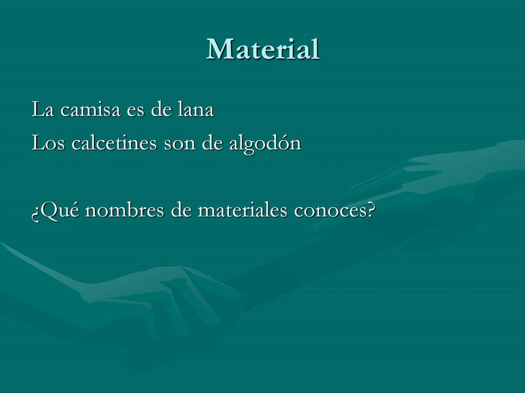 Material La camisa es de lana Los calcetines son de algodón