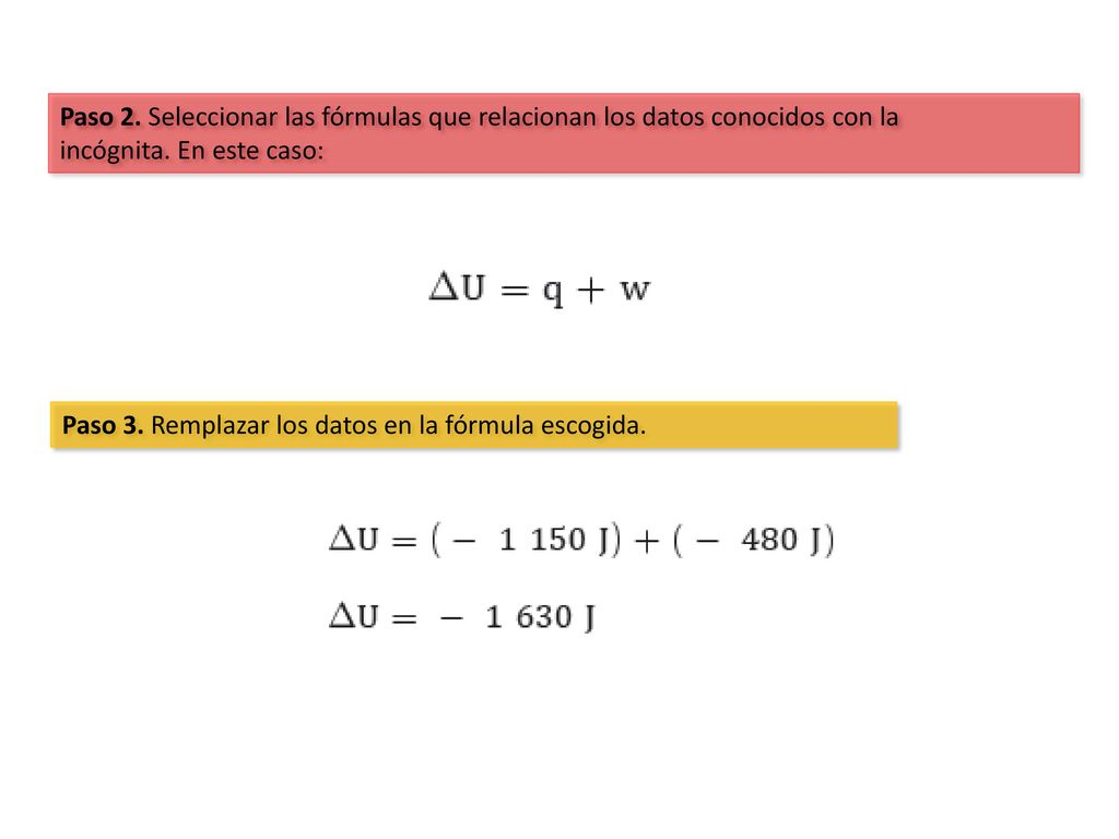 Paso 2. Seleccionar las fórmulas que relacionan los datos conocidos con la