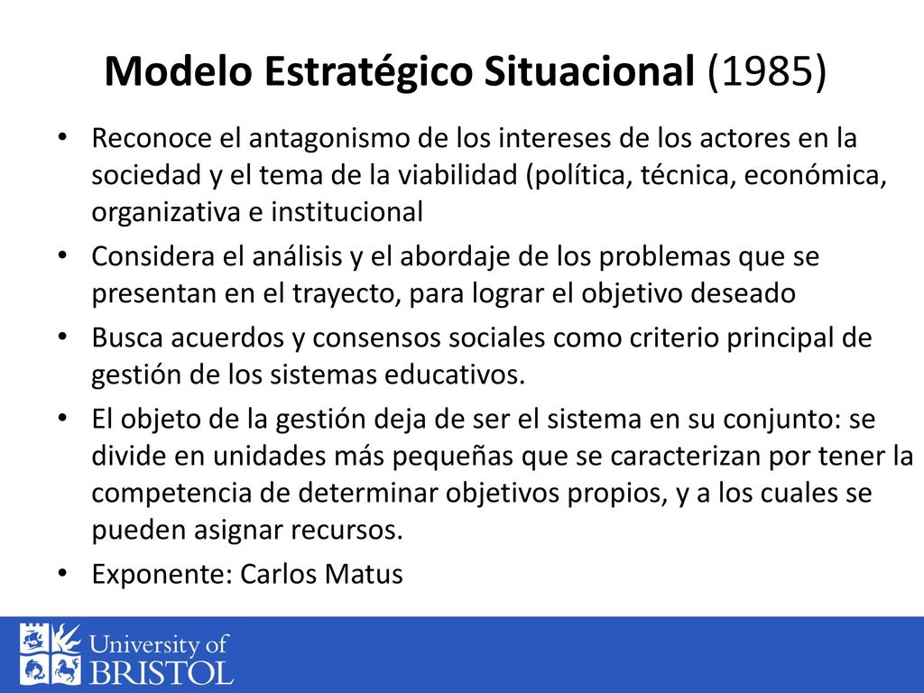 Modelo Estratégico Situacional (1985)