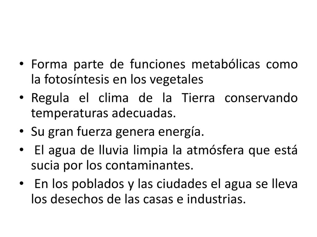 Forma parte de funciones metabólicas como la fotosíntesis en los vegetales
