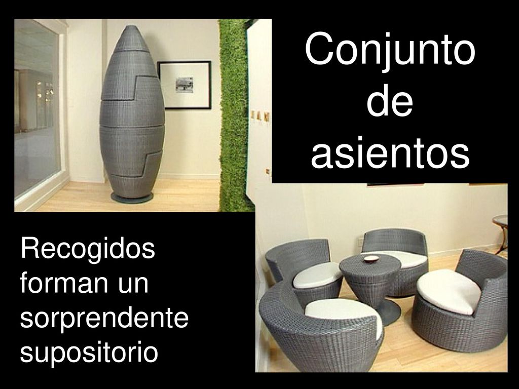 Conjunto de asientos Recogidos forman un sorprendente supositorio
