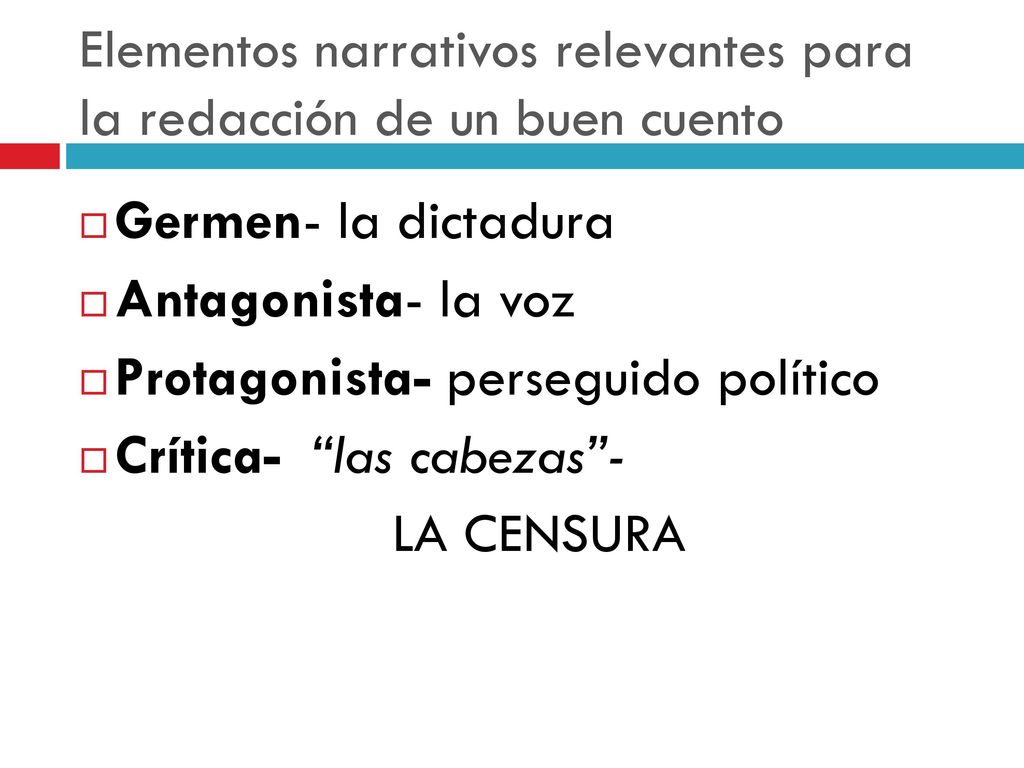 Elementos narrativos relevantes para la redacción de un buen cuento