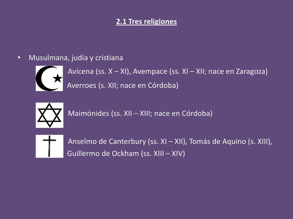 Avicena (ss. X – XI), Avempace (ss. XI – XII; nace en Zaragoza)