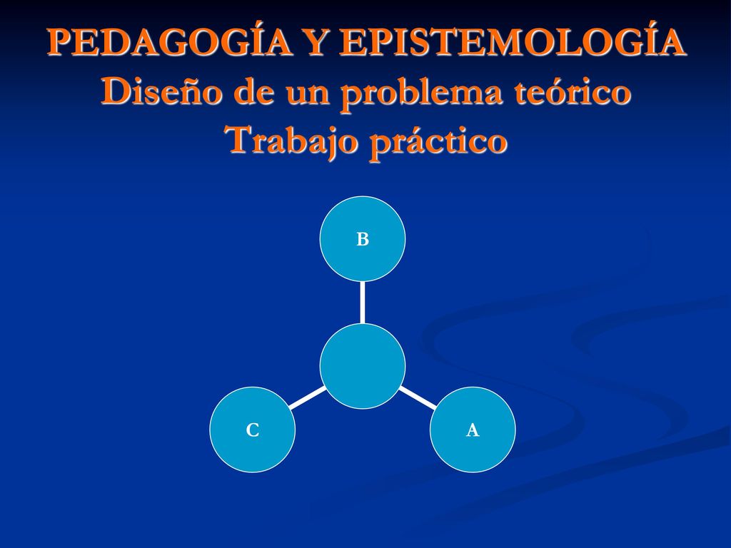 PEDAGOGÍA Y EPISTEMOLOGÍA Diseño de un problema teórico Trabajo práctico