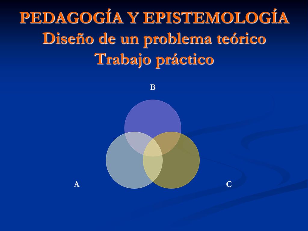 PEDAGOGÍA Y EPISTEMOLOGÍA Diseño de un problema teórico Trabajo práctico