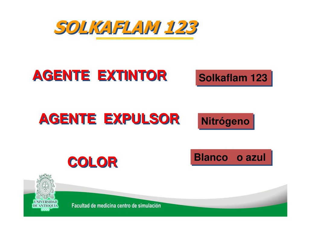 SOLKAFLAM 123 AGENTE EXTINTOR AGENTE EXPULSOR COLOR Solkaflam 123