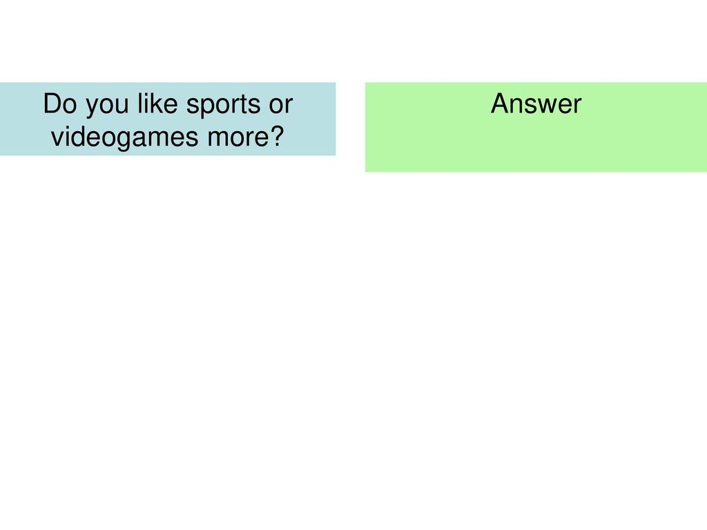 Do you like sports or videogames more