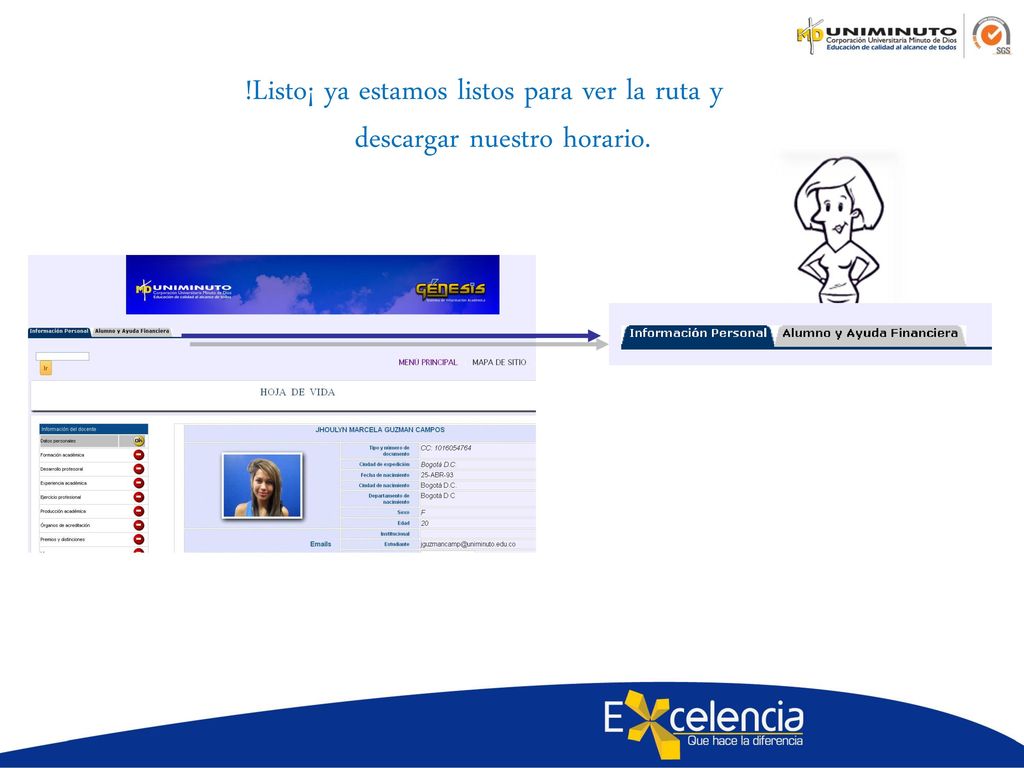 !Listo¡ ya estamos listos para ver la ruta y descargar nuestro horario.
