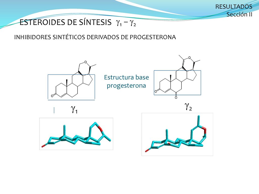 g2 g1 g1 – g2 Esteroides de síntesis Estructura base progesterona