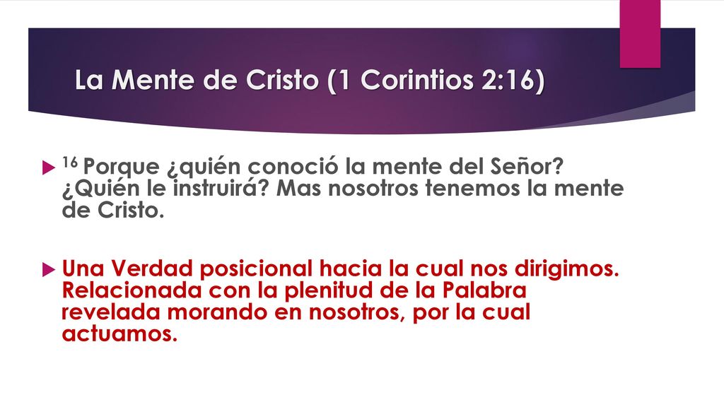 La Mente de Cristo (1 Corintios 2:16)