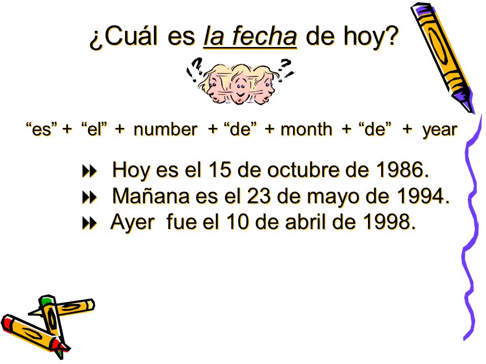 ¿Cuál es la fecha de hoy Hoy es el 15 de octubre de 1986.