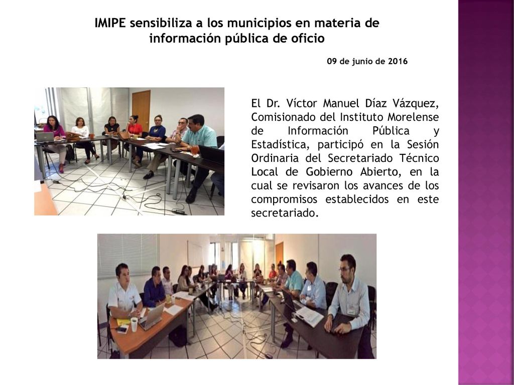 IMIPE sensibiliza a los municipios en materia de información pública de oficio