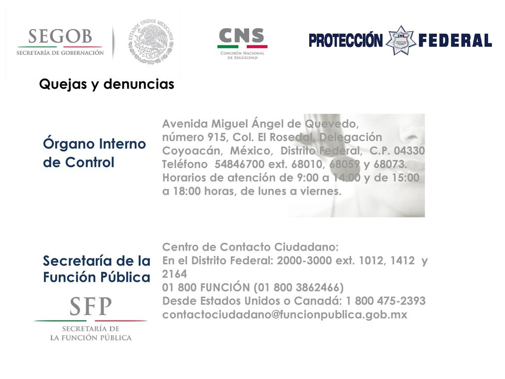 Quejas y denuncias Órgano Interno de Control Secretaría de la
