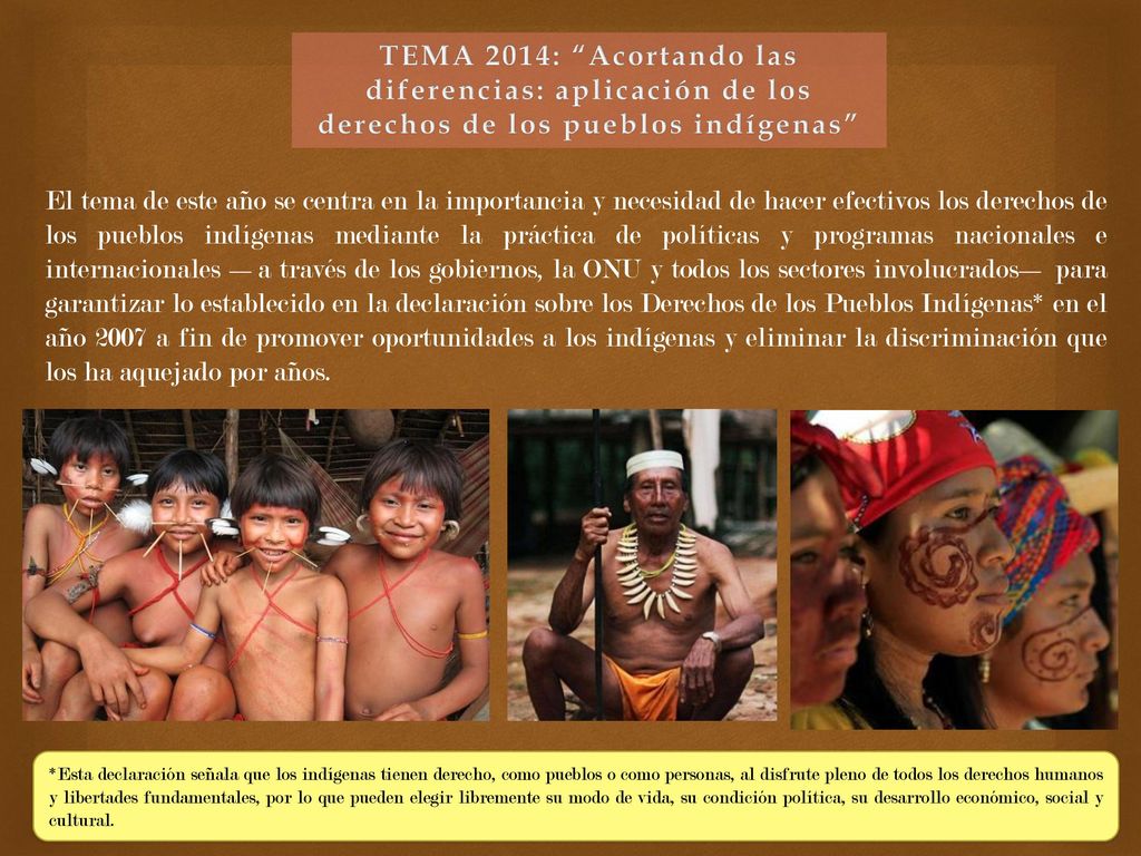 TEMA 2014: Acortando las diferencias: aplicación de los derechos de los pueblos indígenas